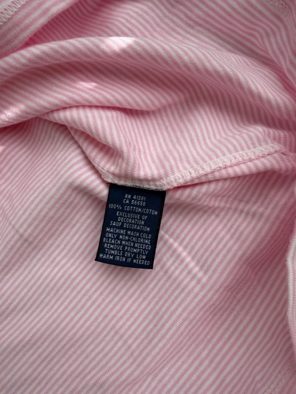 Ralph Lauren 100% Cotton Pink/White Stripe Short Sleeve Shirt Size XL - Picture 7 of 8